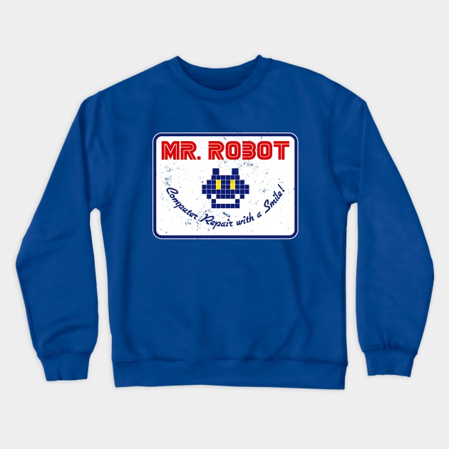 Mr. Robot "Computer Repair With A Smile" Crewneck Sweatshirt by CultureClashClothing